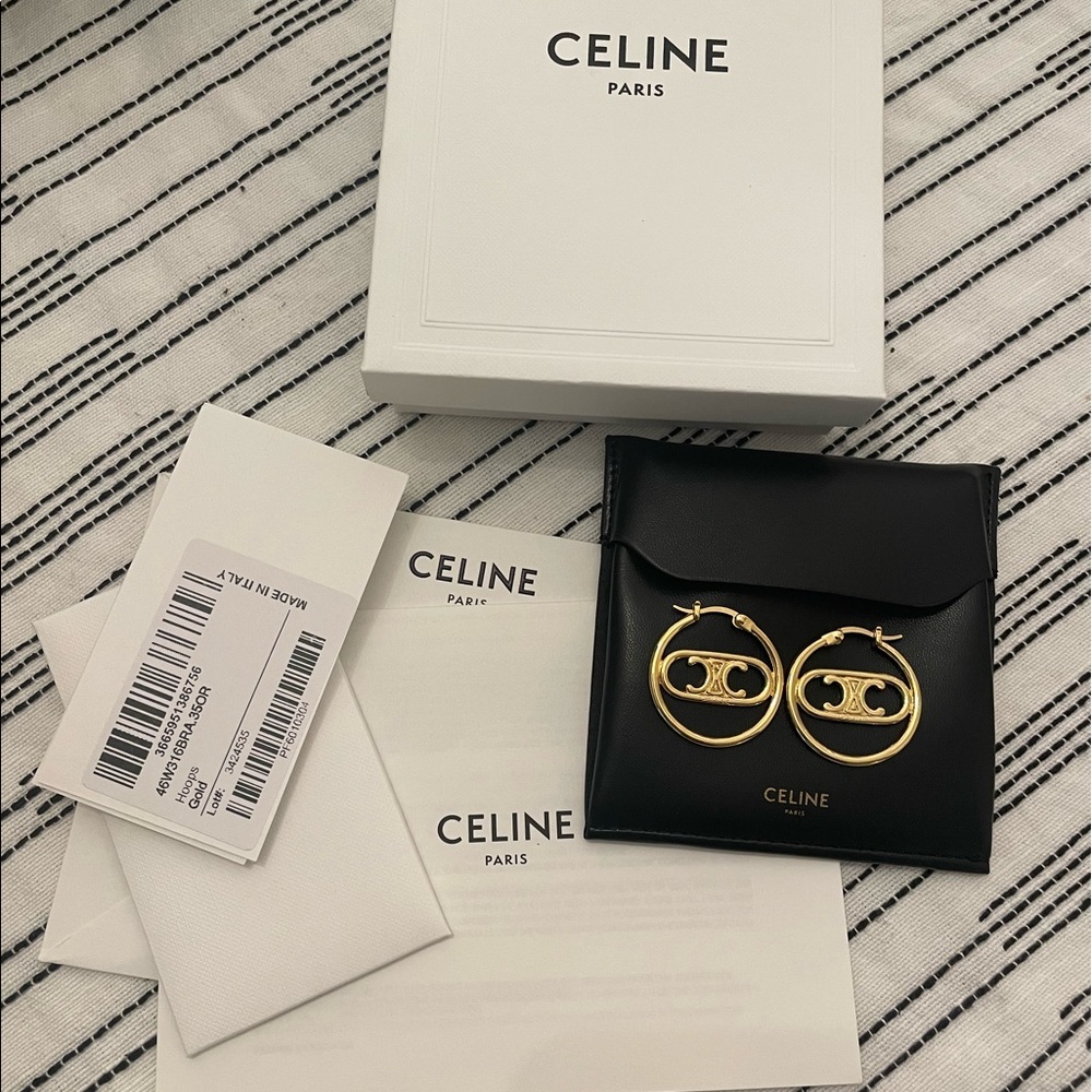 Celine Maillon Triomphe Gold Hoop Earrings
